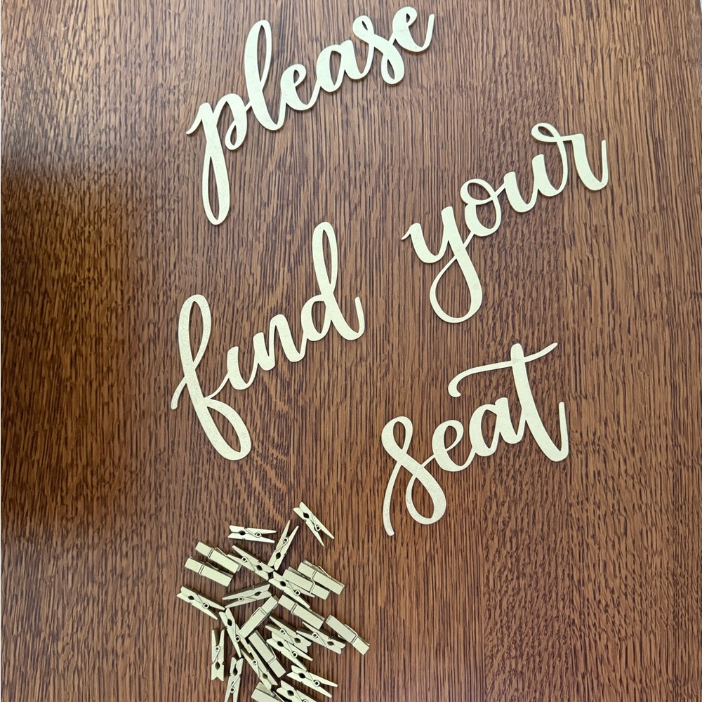Gold Seating Arrangement Sign Set